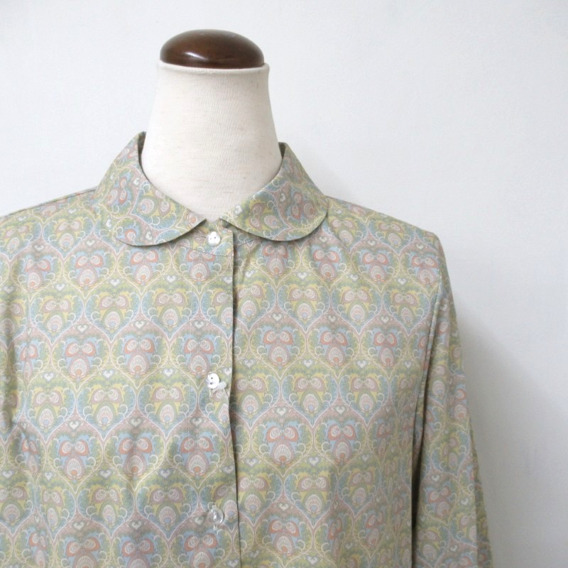 J.Sloane  LIBERTYリバティラウンドカラーブラウス /GR3 【日本製】